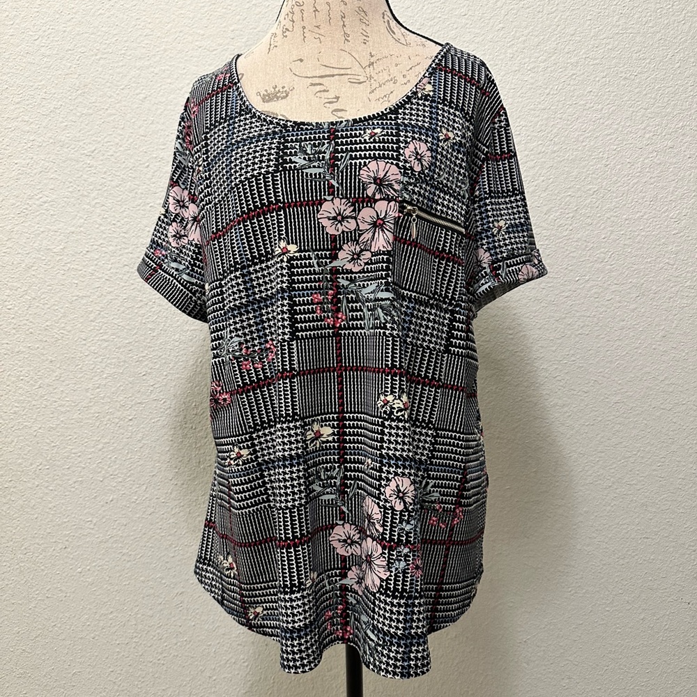 Floral Plaid Women's Top